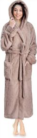 img 4 attached to Get Cozy In Style With PAVILIA Women'S Hooded Plush Fleece Bathrobe