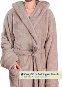 img 2 attached to Get Cozy In Style With PAVILIA Women'S Hooded Plush Fleece Bathrobe
