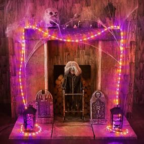 img 3 attached to Spooky Glow: BrizLabs Orange & Purple Outdoor Tube Lights - 18Ft 216 LED Halloween Themed Rope Lights For Indoor/Outdoor Decoration