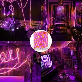 img 1 attached to Spooky Glow: BrizLabs Orange & Purple Outdoor Tube Lights - 18Ft 216 LED Halloween Themed Rope Lights For Indoor/Outdoor Decoration