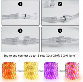 img 2 attached to Spooky Glow: BrizLabs Orange & Purple Outdoor Tube Lights - 18Ft 216 LED Halloween Themed Rope Lights For Indoor/Outdoor Decoration