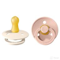 🍼 bibs natural rubber baby pacifiers - set of 2 bpa-free soothers | made in denmark | blush/ivory | size 0-6 months logo