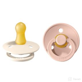 img 4 attached to 🍼 BIBS Natural Rubber Baby Pacifiers - Set of 2 BPA-Free Soothers | Made in Denmark | Blush/Ivory | Size 0-6 Months