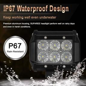 img 1 attached to Waterproof 4" Flood Beam LED Work Light Bar Set With 18W CREE Chips - Ideal For Off-Road Vehicles, SUVs, ATVs, Jeeps, And Boats
