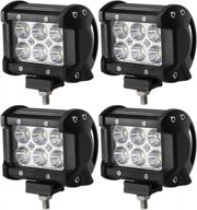 waterproof 4" flood beam led work light bar set with 18w cree chips - ideal for off-road vehicles, suvs, atvs, jeeps, and boats logo