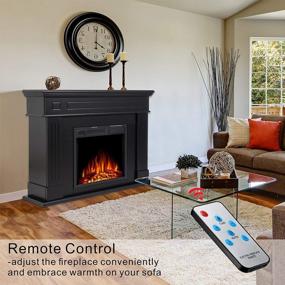 img 1 attached to 750W-1500W JAMFLY Electric Fireplace Mantel Package With Logs, LED Flame & Remote Control - Black