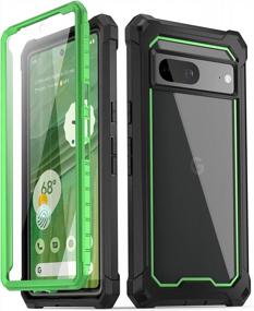 img 4 attached to Green/Clear Poetic Guardian Series Case For Google Pixel 7 5G - Full Body Hybrid Shockproof Rugged Cover With Built-In Screen Protector And Fingerprint ID Compatibility