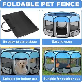 img 1 attached to 🐾 SkyEx Shop Foldable Portable Pet Playpen for Cats, Dogs, Puppies & Rabbits - Indoor/Outdoor Use - Small/Medium/Large Sizes Available