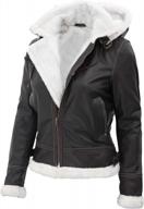 stylish & warm: women's winter shearling leather jacket logo