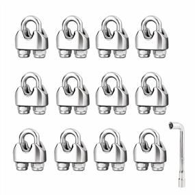 img 4 attached to Stainless Steel Wire Rope Clamp Kit - 12Pcs M4 Cable Clips With Anti-Loosening Nuts And Heavy-Duty U Bolt Fasteners, Includes Wire Rope Clamp Tool From TooTaci