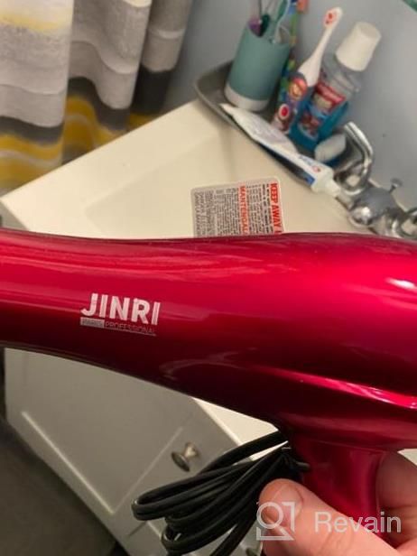 img 1 attached to JINRI Ionic Professional Hair Dryer With Styling Concentrator Nozzle, Cold Shot Button, 2 Speeds, 3 Heat Settings, CETL Certified - 1875W Red Blow Dryer For Salon Quality Results review by David Chen