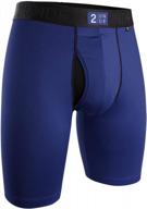 2undr mens power shift 9" boxer long leg underwear - comfort and support for all day wear logo