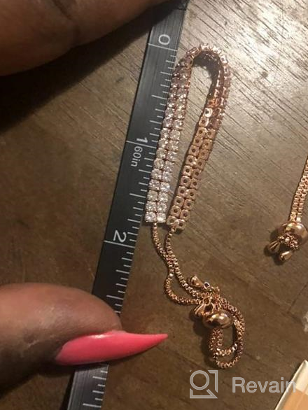 img 1 attached to Personalized 18k Gold-Plated Zirconia Link Bracelet for Women & Teen Girls – Adjustable & Boho-Chic Design review by Kimberly Jackson