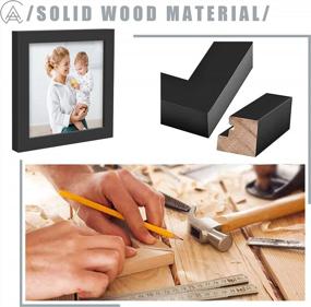 img 1 attached to Stylish AEVETE 4X4 Black Wood Picture Frame For Versatile Tabletop And Wall Display