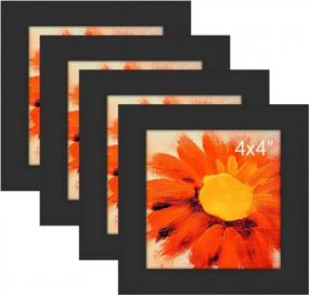 img 4 attached to Stylish AEVETE 4X4 Black Wood Picture Frame For Versatile Tabletop And Wall Display