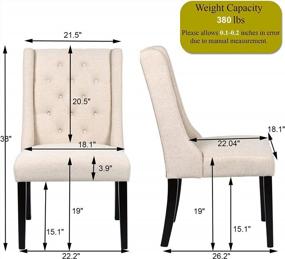 img 2 attached to Add Style And Comfort To Your Dining Room With Asunflower Fabric Tufted Upholstered Chairs - Set Of 2 Cream Dining Chairs