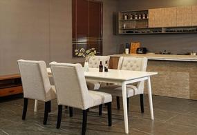 img 3 attached to Add Style And Comfort To Your Dining Room With Asunflower Fabric Tufted Upholstered Chairs - Set Of 2 Cream Dining Chairs