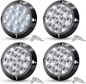 img 4 attached to 4" White LED Round Trailer Marker Lights - 12 Diodes, 2 Step Brightness For Truck/ATV/RV - GK12