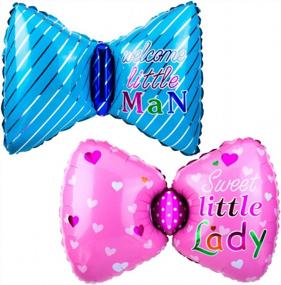 img 2 attached to Обманутая упаковка воздушных шаров конфетти с указанием пола для детского душа - PROLOSO 36, с воздушными шарами из фольги для младенцев и баннером с буквами