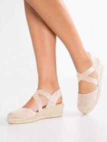 img 1 attached to Women'S Closed Toe Platform Wedge Sandals With Elastic Straps And Criss Cross Design - Mid Heel Espadrilles For Summer Style