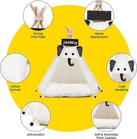 img 1 attached to Ultimate Comfort and Portability with the 24 Inch Pet Teepee Tent for Small Dogs & Cats - Elephant Design