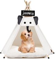 ultimate comfort and portability with the 24 inch pet teepee tent for small dogs & cats - elephant design logo