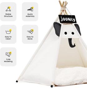 img 3 attached to Ultimate Comfort and Portability with the 24 Inch Pet Teepee Tent for Small Dogs & Cats - Elephant Design