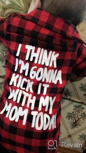 img 1 attached to Adorable Kids Baby Letters Print Long Sleeve Button Down Red Plaid Flannel Shirt - Perfect for Little Boys and Girls! review by Jim Kriegshauser