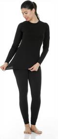 img 3 attached to Women'S Fleece-Lined Thermal Long Johns Base Layer Pajama Set For Cold Weather