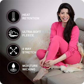 img 2 attached to Women'S Fleece-Lined Thermal Long Johns Base Layer Pajama Set For Cold Weather