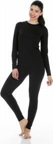 img 4 attached to Women'S Fleece-Lined Thermal Long Johns Base Layer Pajama Set For Cold Weather