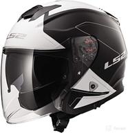 enhanced seo: ls2 verso open face helmet - rave black/white (medium) logo