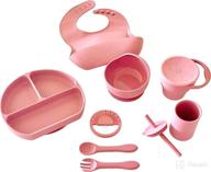 🍼 lilartie baby silicone feeding set in powder rose: a complete mealtime solution for your little one logo