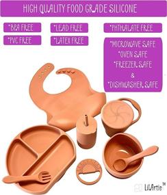 img 2 attached to 🍼 LilArtie Baby Silicone Feeding Set in Powder Rose: A Complete Mealtime Solution for Your Little One