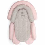 diono cuddle soft 2-in-1 baby head neck body support pillow for newborn baby super soft car seat insert cushion, perfect for infant car seats, convertible car seats, strollers, gray/pink logo