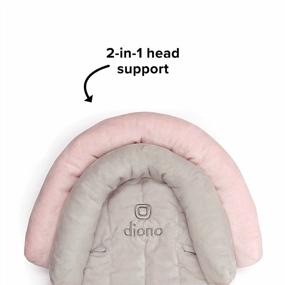 img 2 attached to Diono Cuddle Soft 2-In-1 Baby Head Neck Body Support Pillow For Newborn Baby Super Soft Car Seat Insert Cushion, Perfect For Infant Car Seats, Convertible Car Seats, Strollers, Gray/Pink