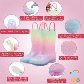 img 2 attached to EUXTERPA Toddler Kids Waterproof Patterns Glitter Boys' Shoes : Boots