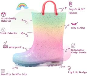 img 3 attached to EUXTERPA Toddler Kids Waterproof Patterns Glitter Boys' Shoes : Boots