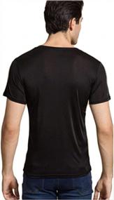 img 3 attached to Men'S Mulberry Silk V-Neck T-Shirts: Slim-Fit Short Sleeve Undershirts By Zylioo