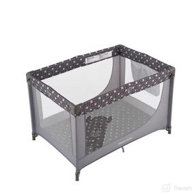 img 2 attached to 👶 Pamo Babe Grey Portable Crib Baby Playpen: Mattress & Carry Bag included!