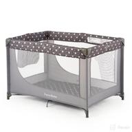 👶 pamo babe grey portable crib baby playpen: mattress & carry bag included! логотип