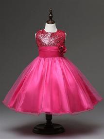 img 2 attached to 🌸 DreamHigh Sequined Flower Girls Pageant Dresses: Sparkle and Style!