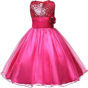 img 3 attached to 🌸 DreamHigh Sequined Flower Girls Pageant Dresses: Sparkle and Style!