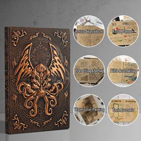img 1 attached to Unleash The Mystical With The DND Campaign Journal: Deluxe Leather Cover With 3D Cthulhu Embossing And 192 Blank Pages For Epic Adventures