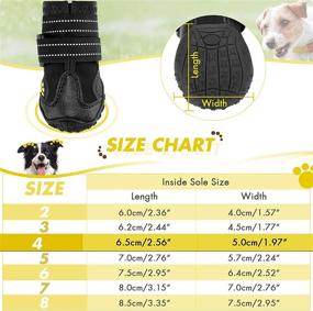 img 2 attached to FLOWRALiKI Waterproof Dog Boots with Reflective Anti-Slip Sole 🐾 - Ideal Dog Shoes for Small, Medium, and Large Dogs (4PCS)