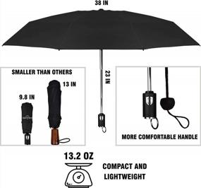 img 2 attached to Lightweight And Windproof Compact Umbrella For Travel: Automatic Open And Close With Teflon Coating - Ideal For Sun And Rain!