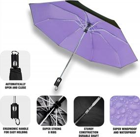 img 3 attached to Lightweight And Windproof Compact Umbrella For Travel: Automatic Open And Close With Teflon Coating - Ideal For Sun And Rain!
