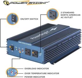 img 3 attached to Power Bright APS1000-12 Pure Sine Power Inverter 1000W Continuous / 2000W Peak 12V DC to 120V AC