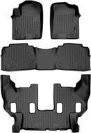 🏆 maxliner floor mats 3 row liner set black: perfect fit for 2017-2018 armada, 2011-2013 infiniti qx56, and 2014-2018 qx80 logo