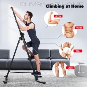img 3 attached to 🧗 Doufit Vertical Climber Exercise Machine: Full Body Workout at Home with LCD Monitor